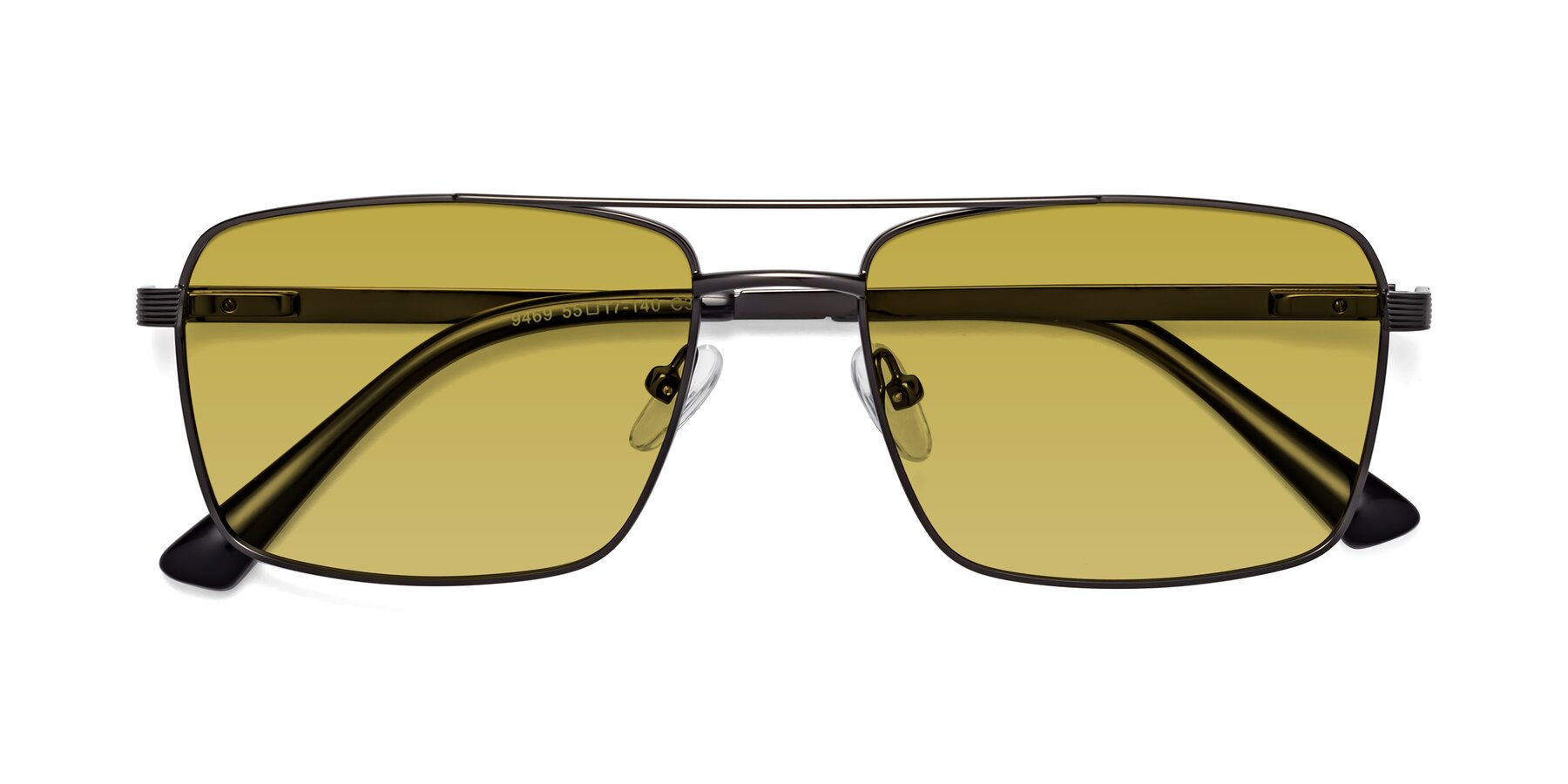 Folded Front of Beckum in Gunmetal with Champagne Tinted Lenses