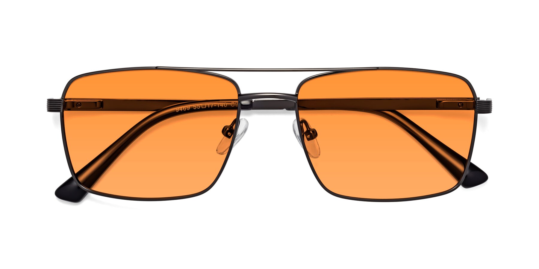 Folded Front of Beckum in Gunmetal with Orange Tinted Lenses