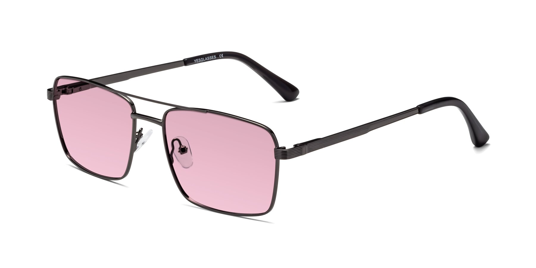 Angle of Beckum in Gunmetal with Light Wine Tinted Lenses