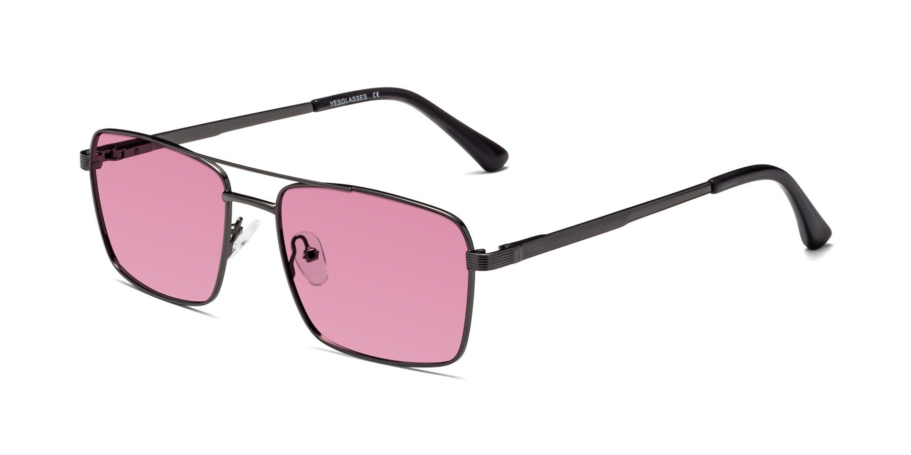 Angle of Beckum in Gunmetal with Medium Wine Tinted Lenses