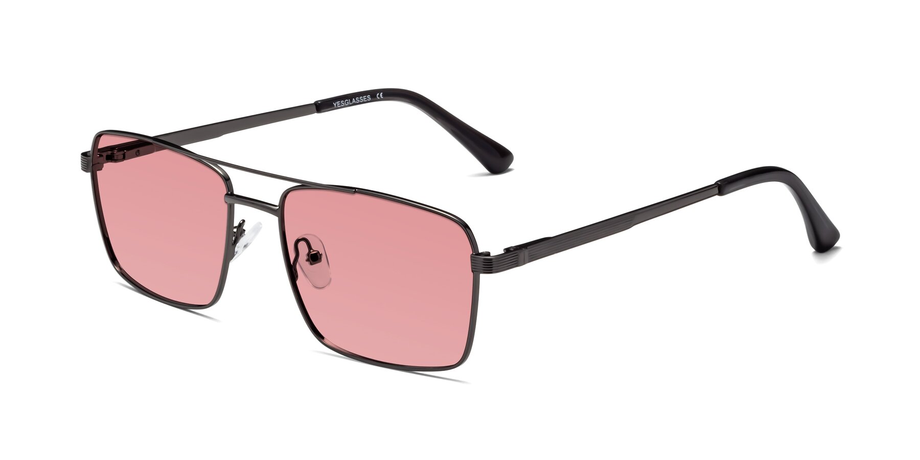 Angle of Beckum in Gunmetal with Medium Garnet Tinted Lenses