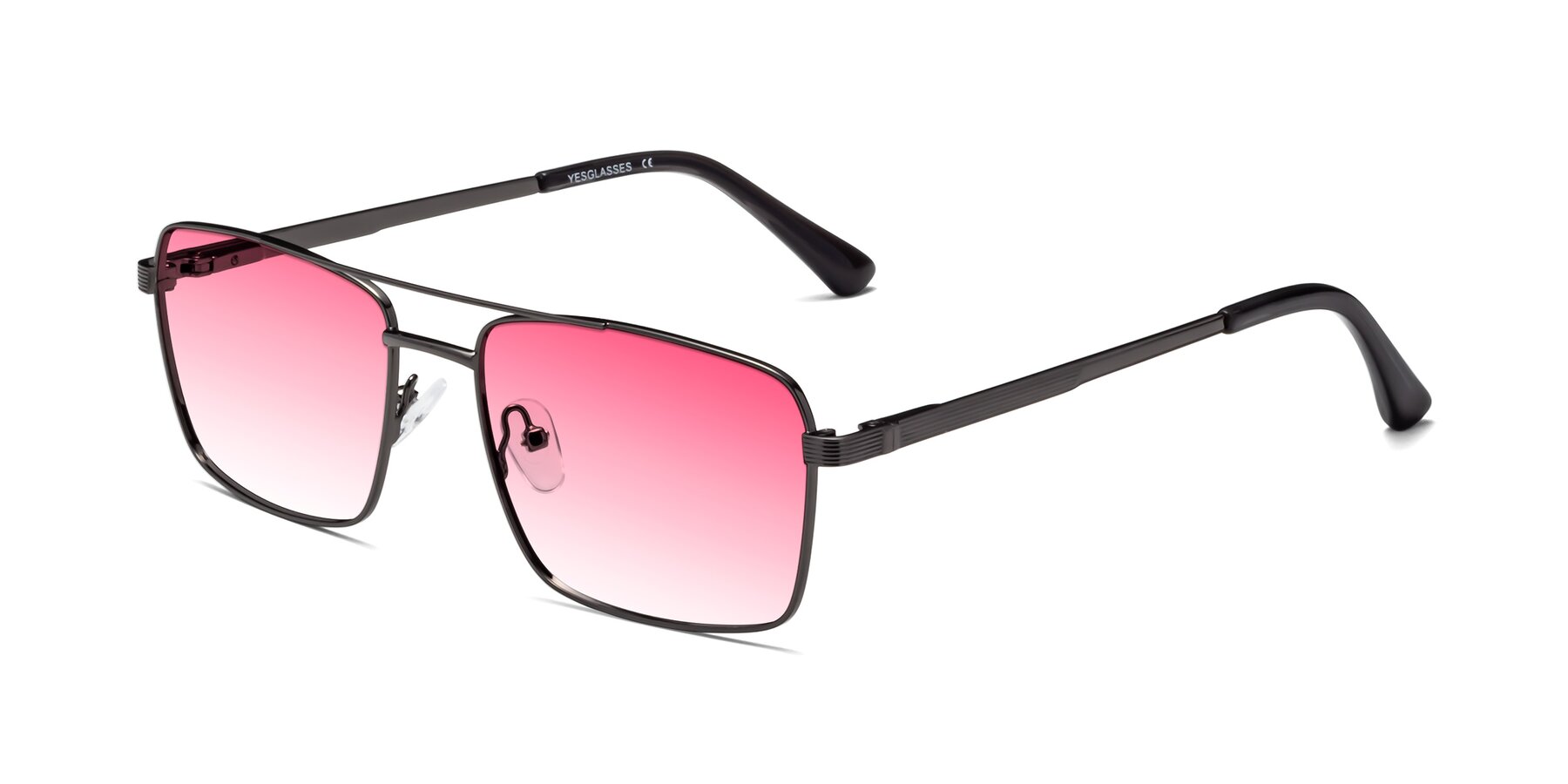 Angle of Beckum in Gunmetal with Pink Gradient Lenses