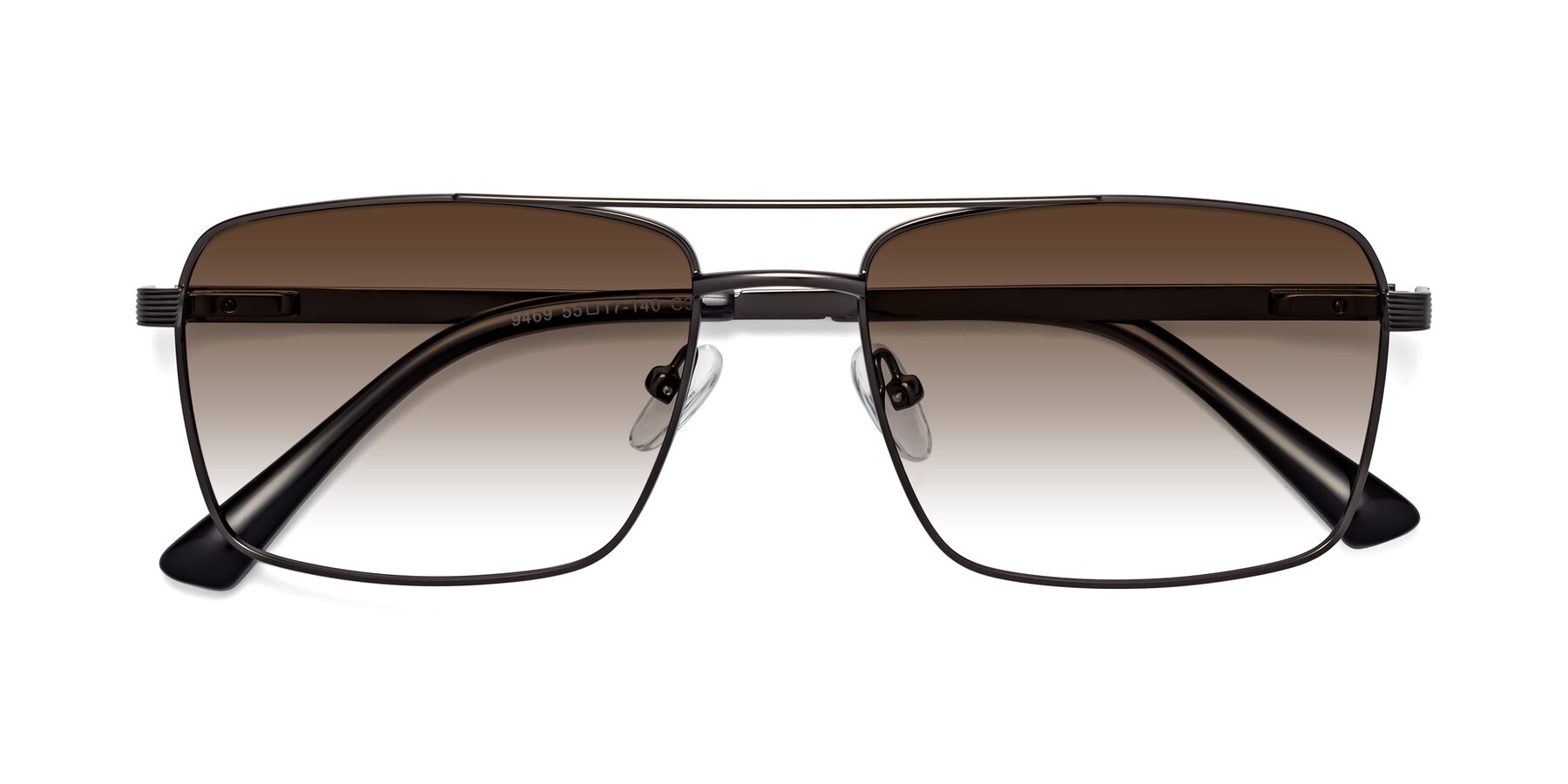 Folded Front of Beckum in Gunmetal with Brown Gradient Lenses