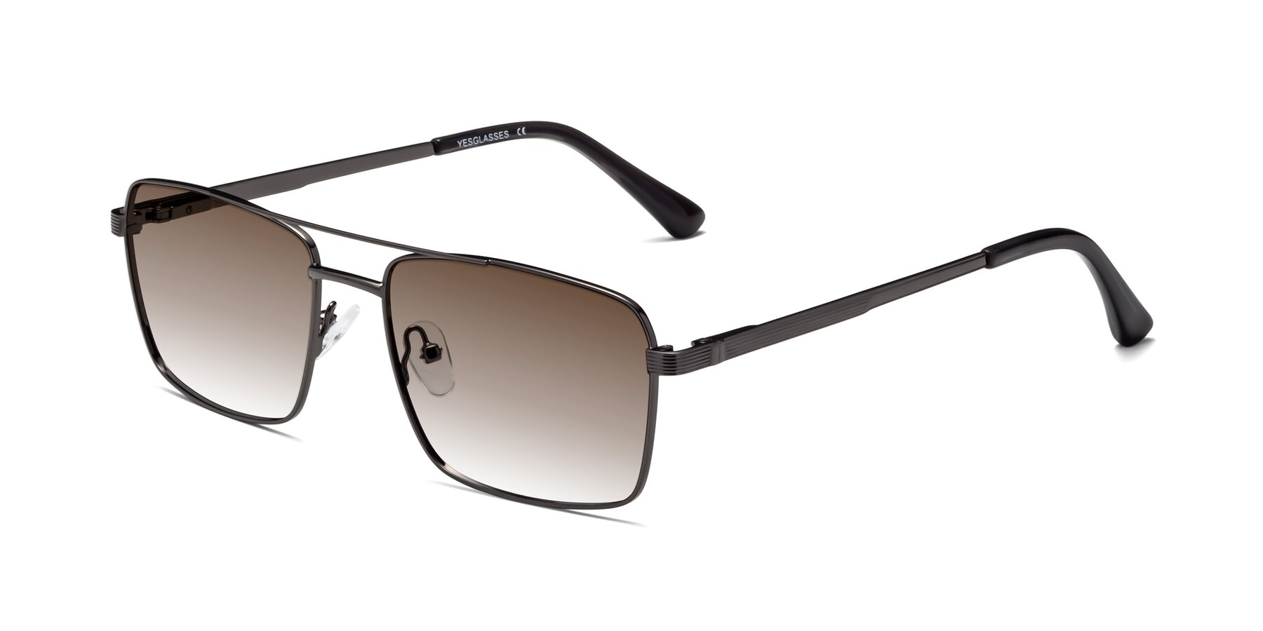 Angle of Beckum in Gunmetal with Brown Gradient Lenses