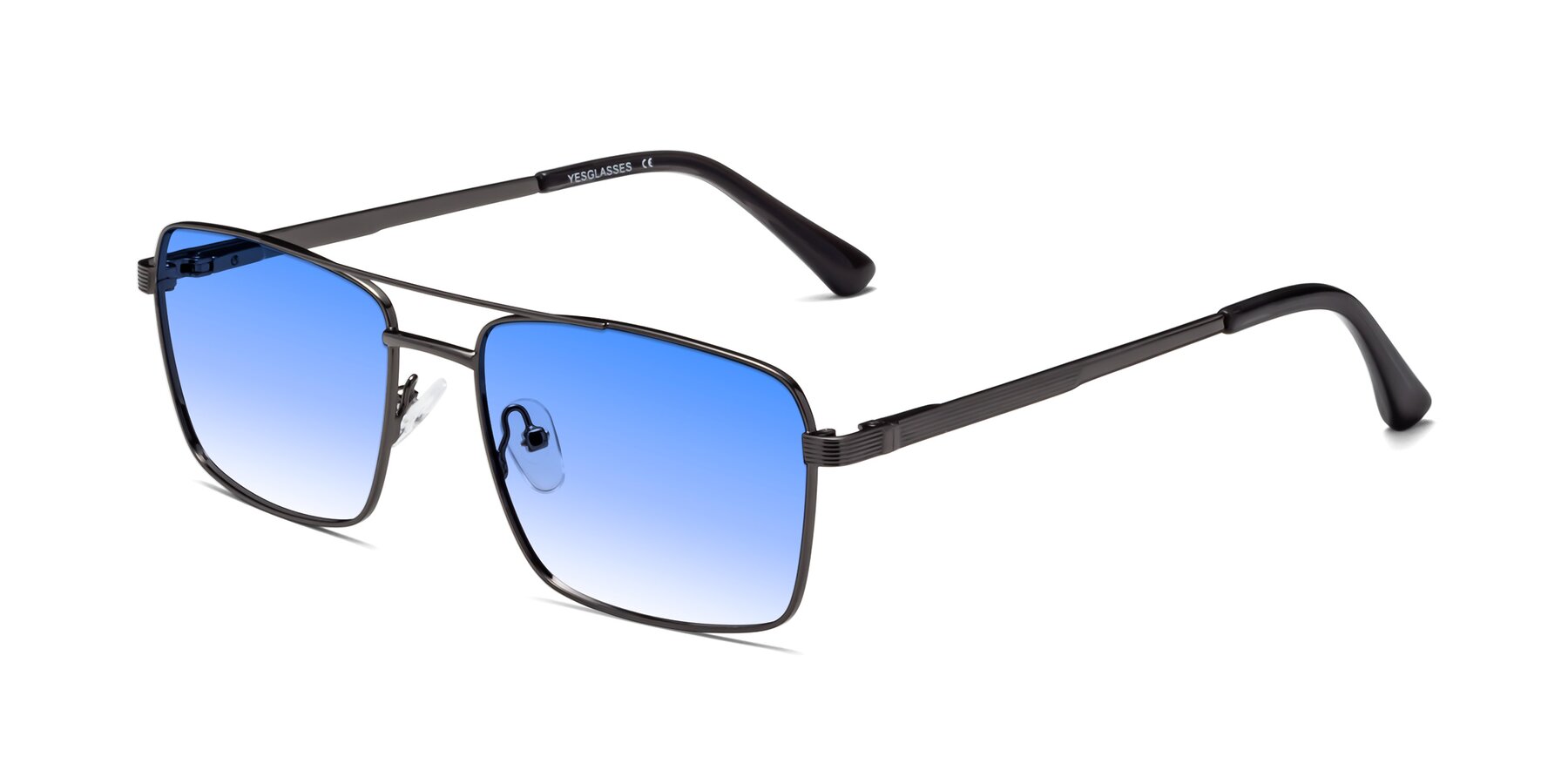 Angle of Beckum in Gunmetal with Blue Gradient Lenses