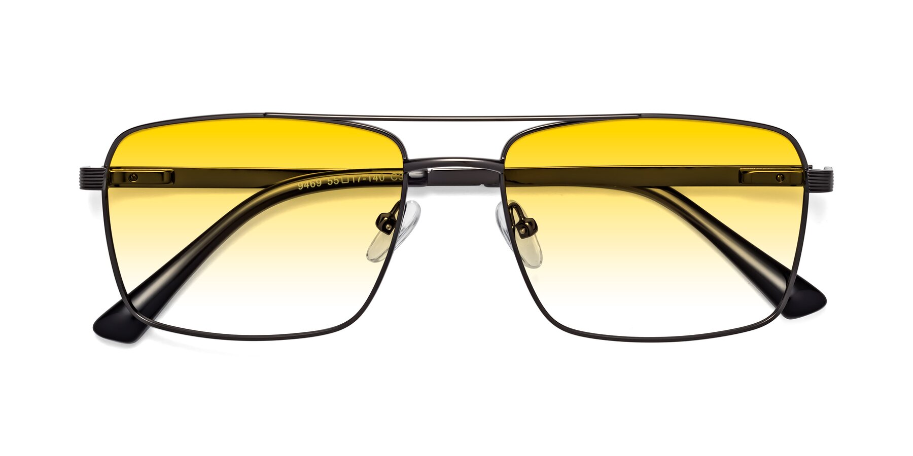 Folded Front of Beckum in Gunmetal with Yellow Gradient Lenses