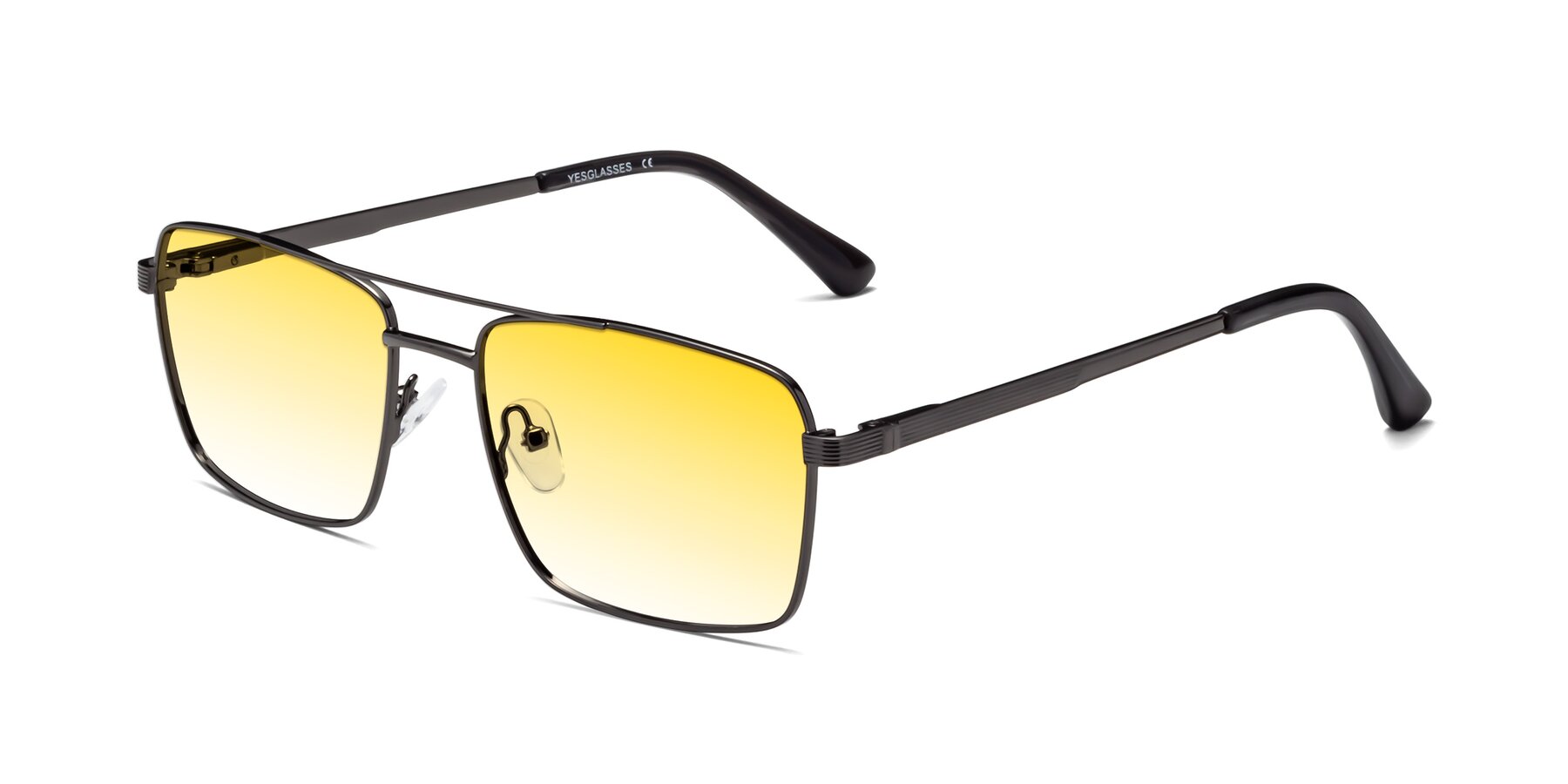 Angle of Beckum in Gunmetal with Yellow Gradient Lenses