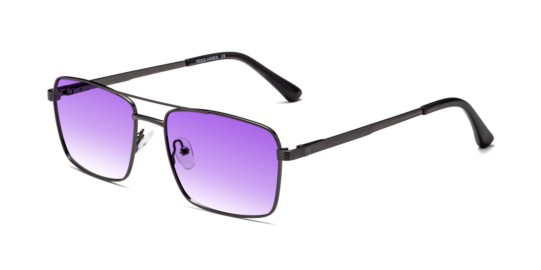 Angle of Beckum in Gunmetal with Purple Gradient Lenses