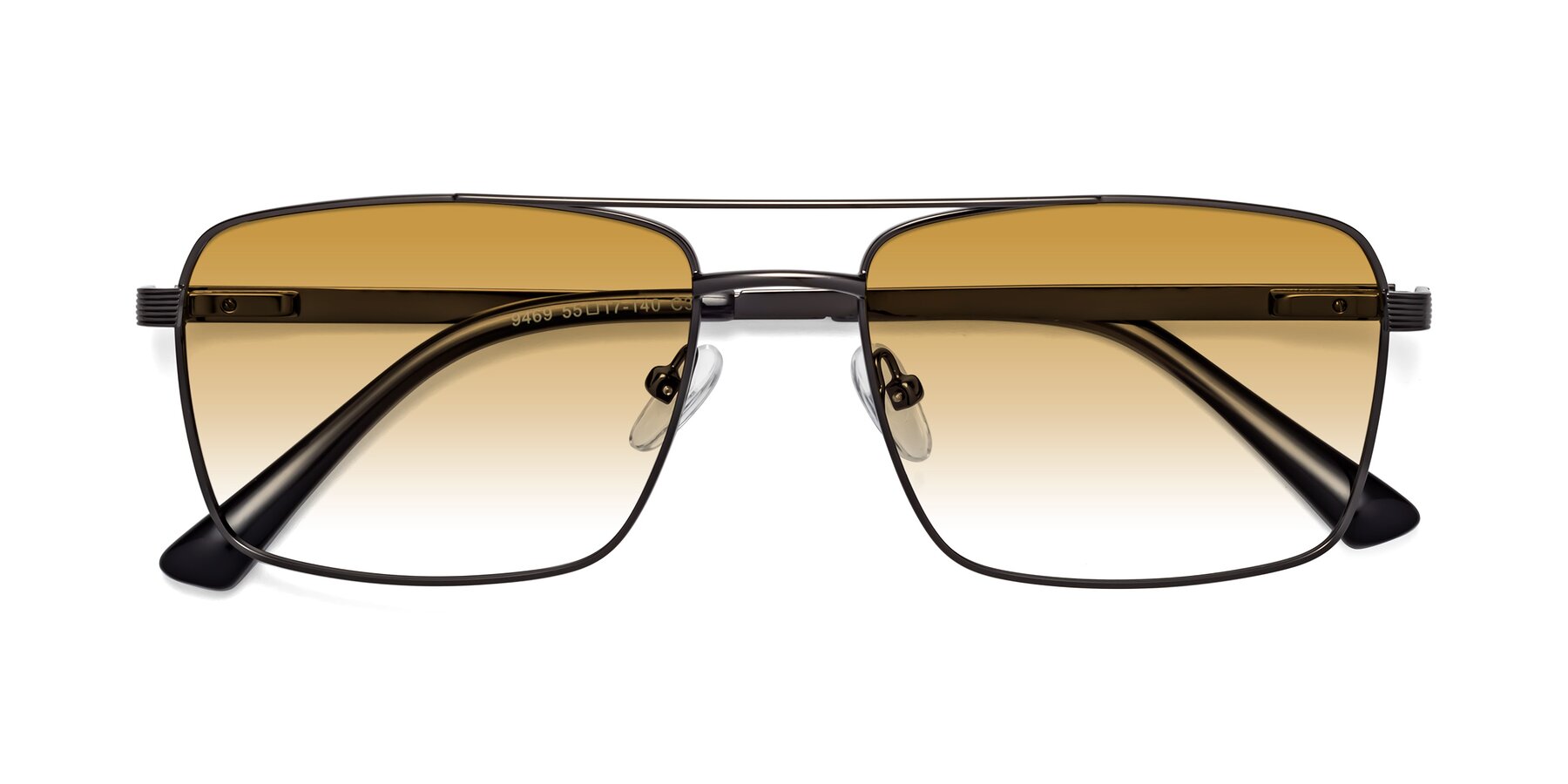 Folded Front of Beckum in Gunmetal with Champagne Gradient Lenses