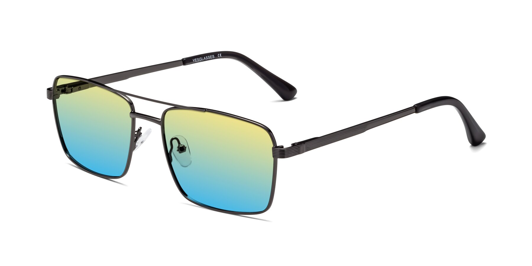 Angle of Beckum in Gunmetal with Yellow / Blue Gradient Lenses