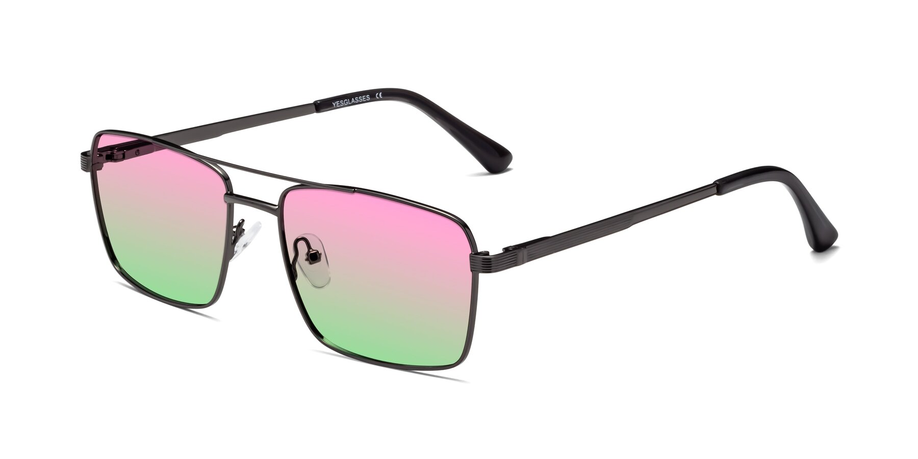 Angle of Beckum in Gunmetal with Pink / Green Gradient Lenses