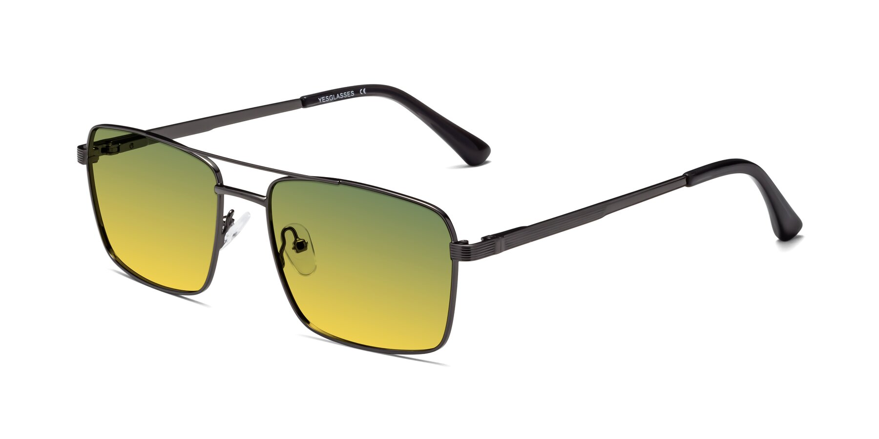 Angle of Beckum in Gunmetal with Green / Yellow Gradient Lenses