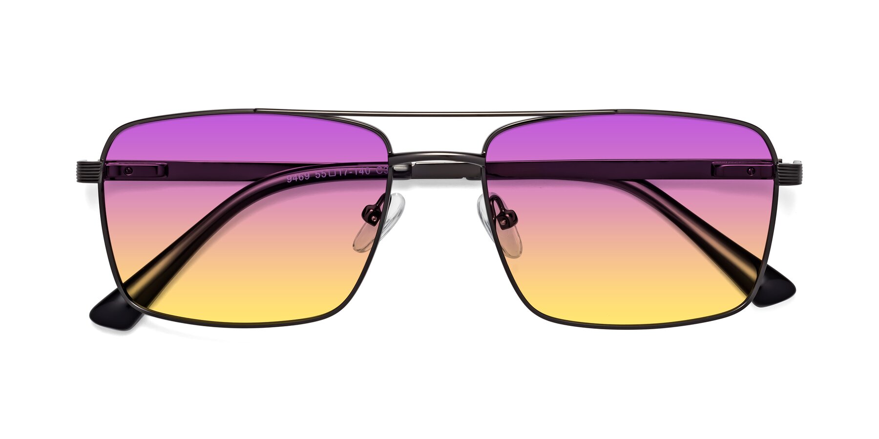 Folded Front of Beckum in Gunmetal with Purple / Yellow Gradient Lenses
