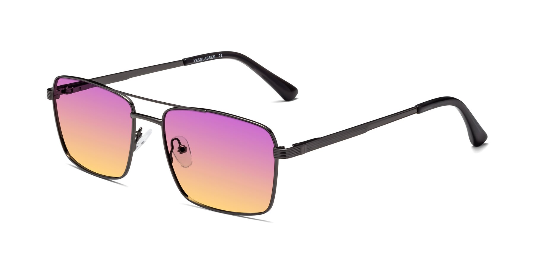 Angle of Beckum in Gunmetal with Purple / Yellow Gradient Lenses