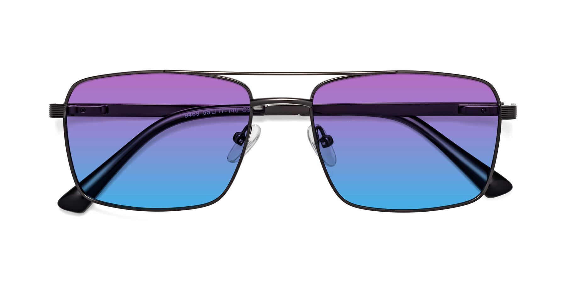 Folded Front of 9469 in Gunmetal with Purple / Blue Gradient Lenses