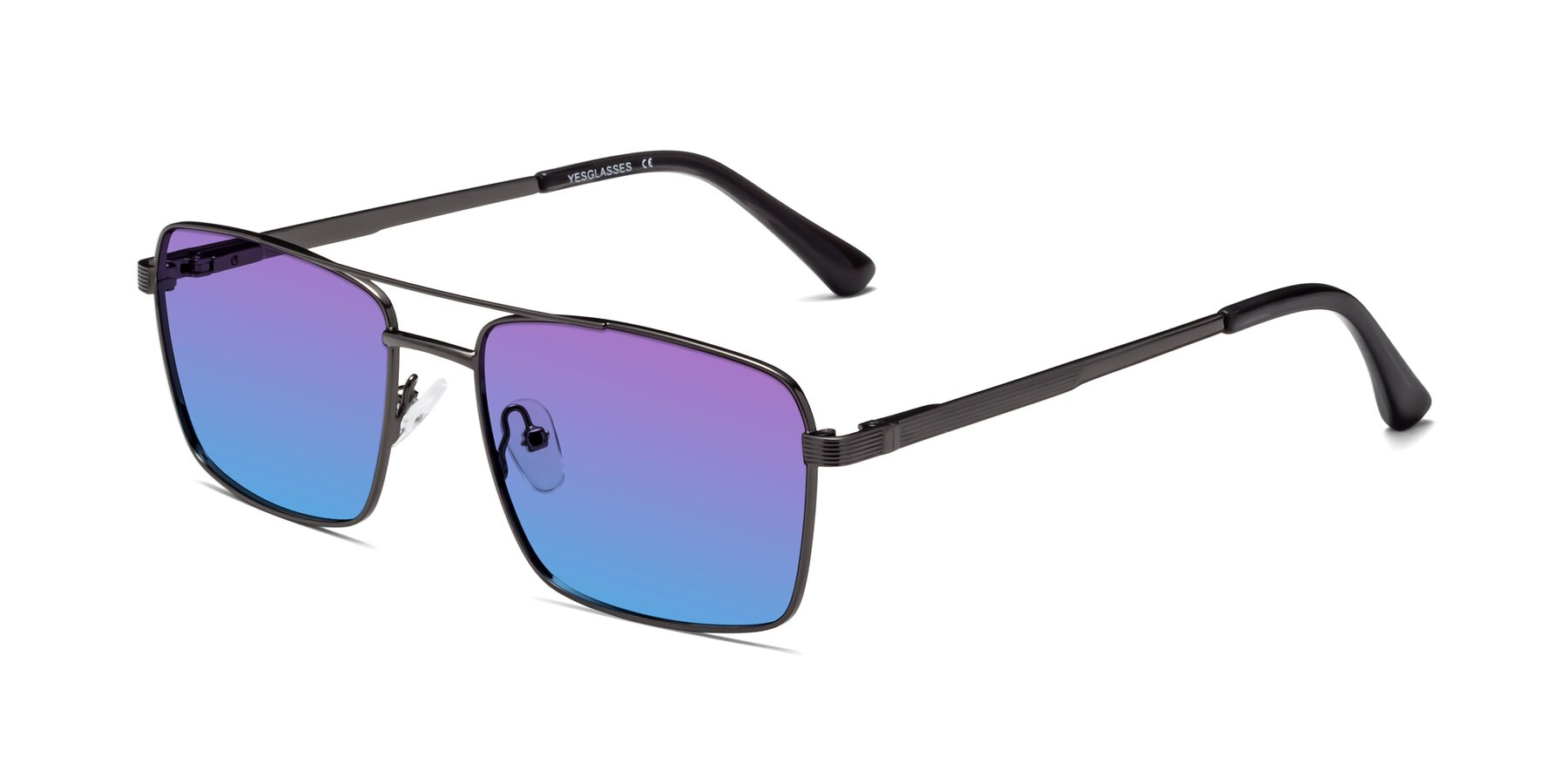 Angle of 9469 in Gunmetal with Purple / Blue Gradient Lenses
