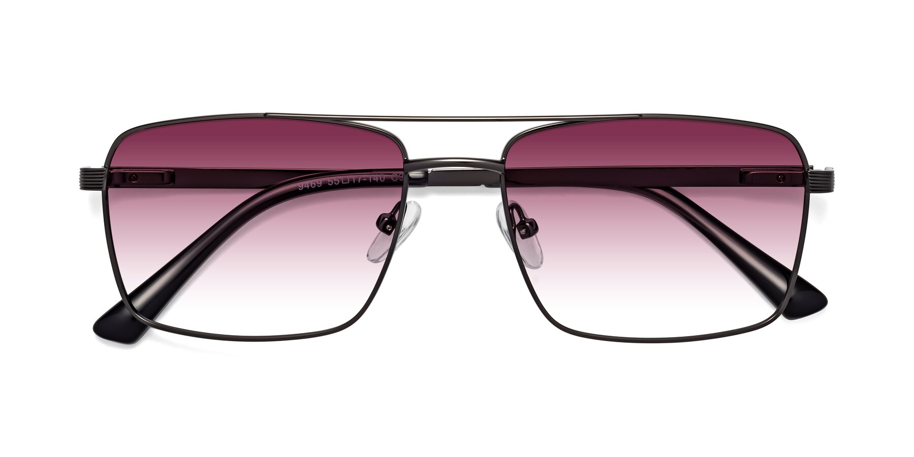 Folded Front of Beckum in Gunmetal with Wine Gradient Lenses