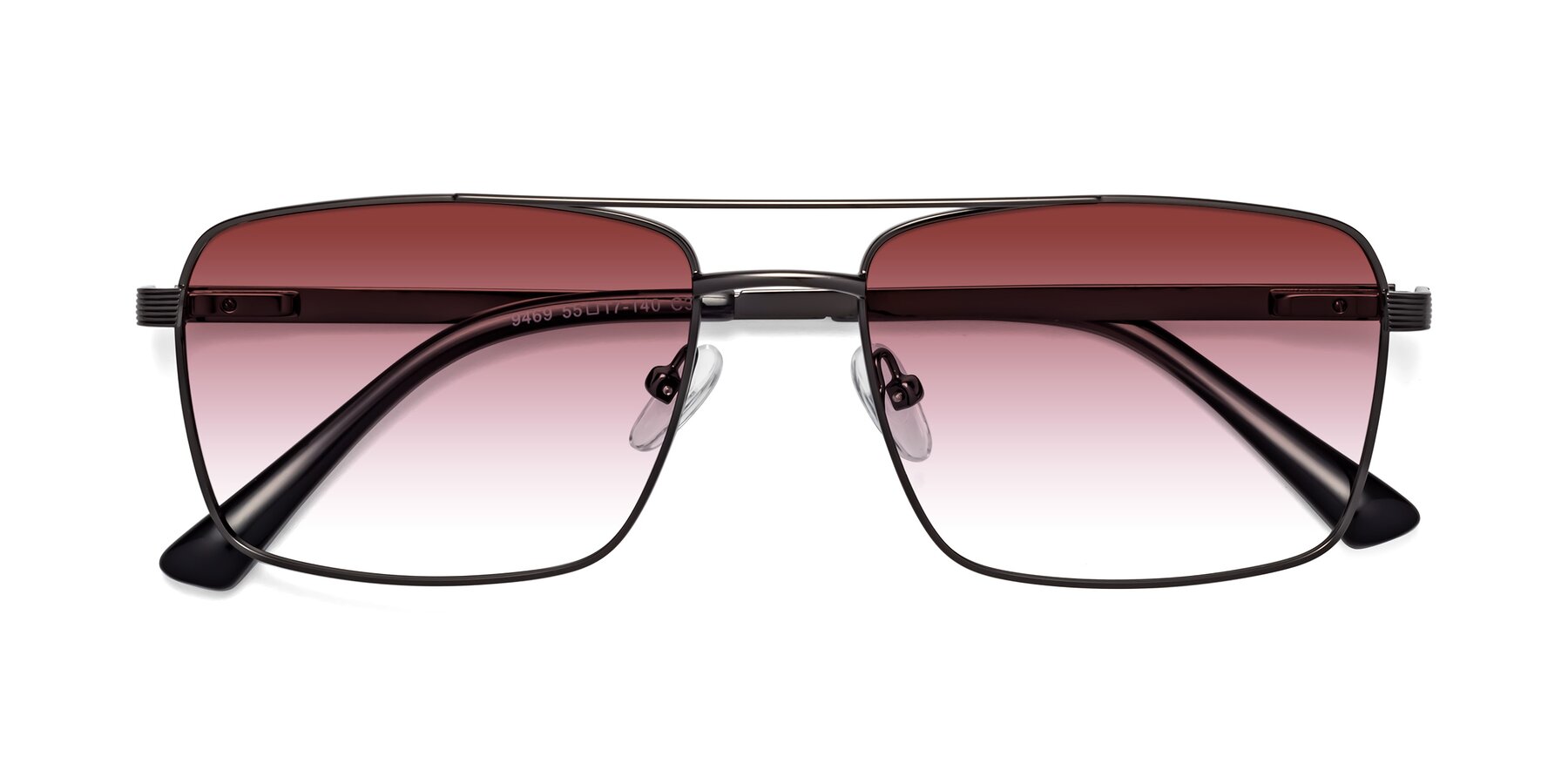 Folded Front of Beckum in Gunmetal with Garnet Gradient Lenses