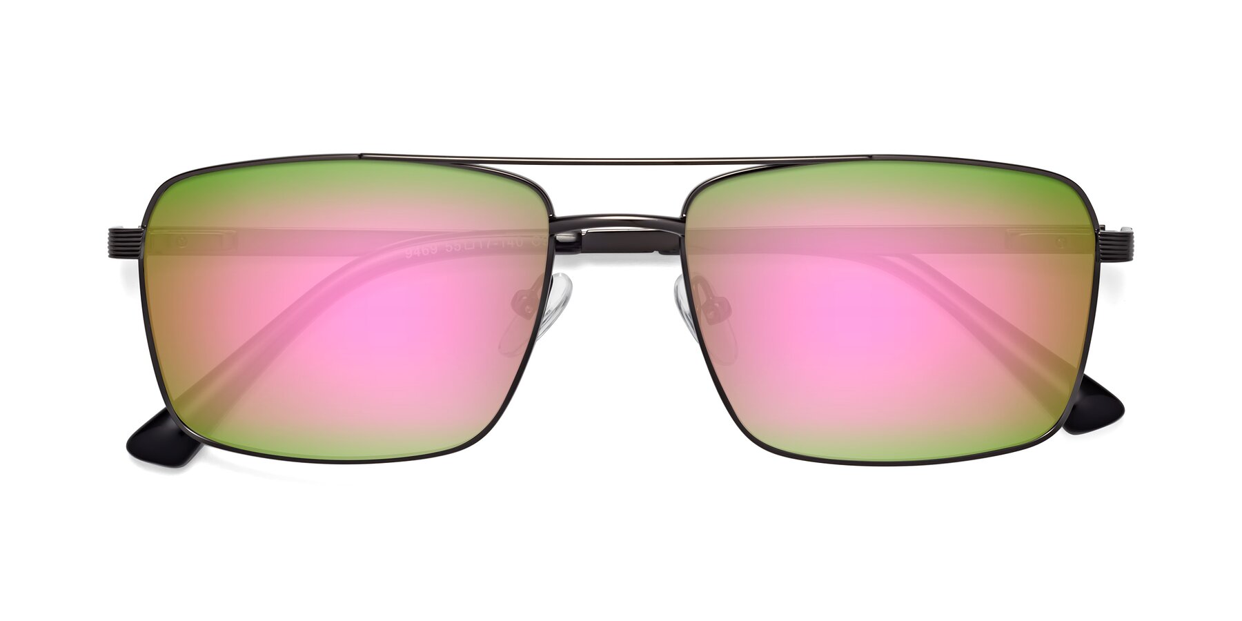Folded Front of Beckum in Gunmetal with Pink Mirrored Lenses