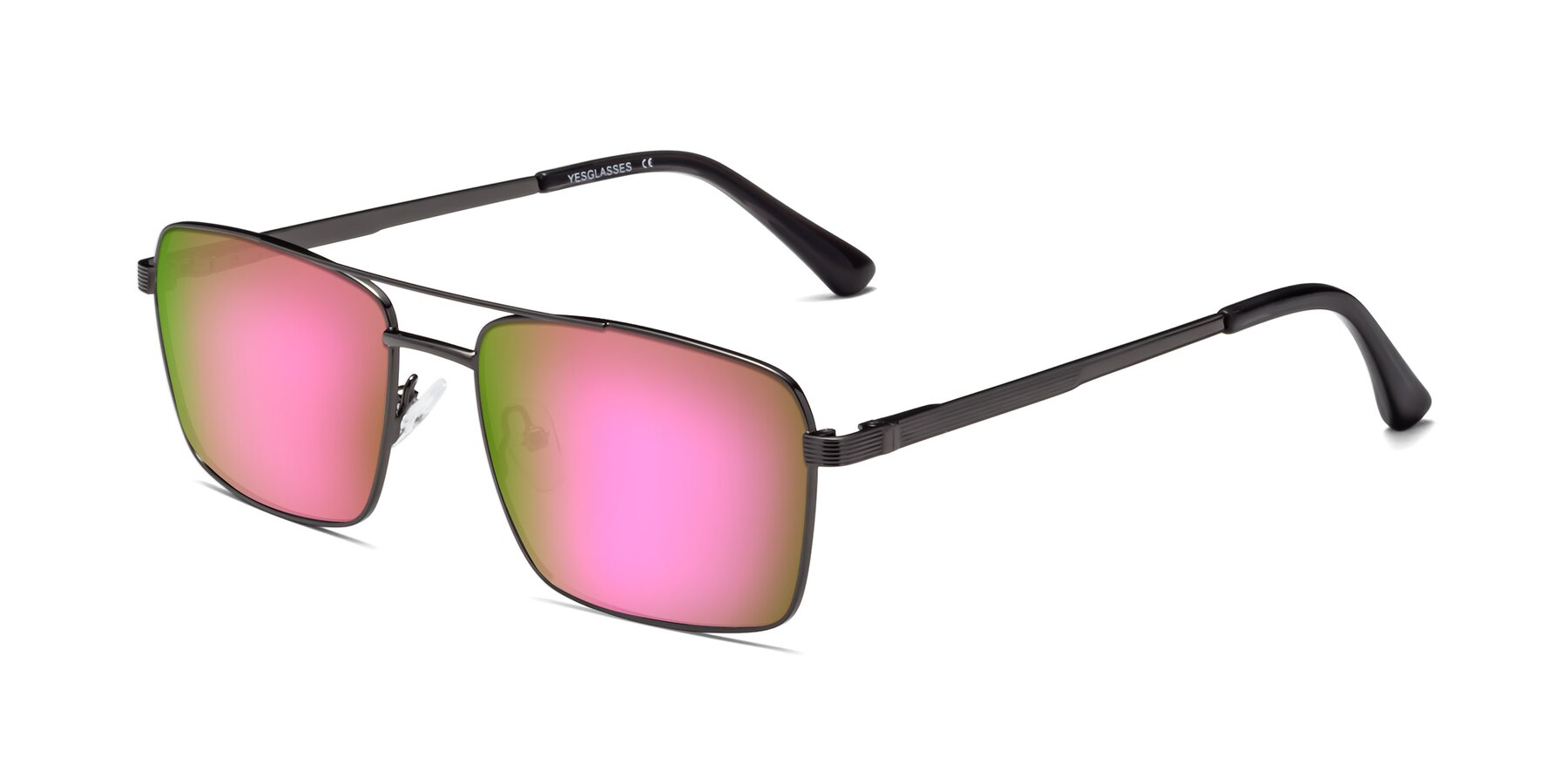 Angle of Beckum in Gunmetal with Pink Mirrored Lenses