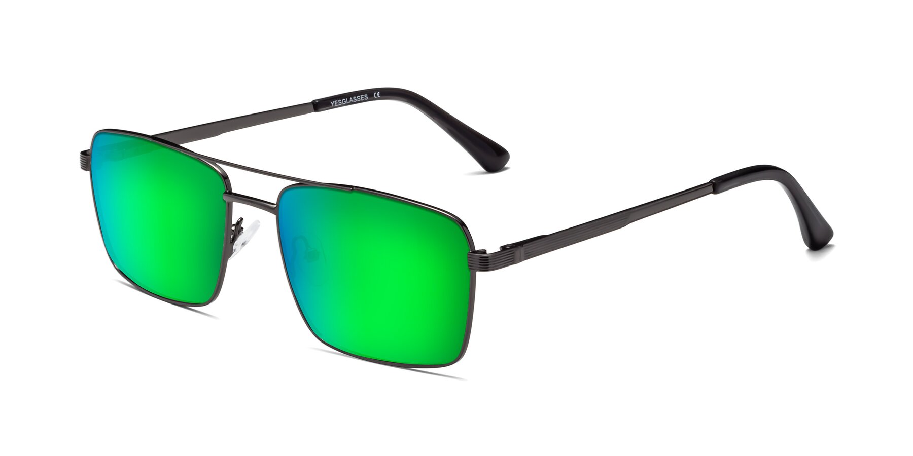 Angle of Beckum in Gunmetal with Green Mirrored Lenses