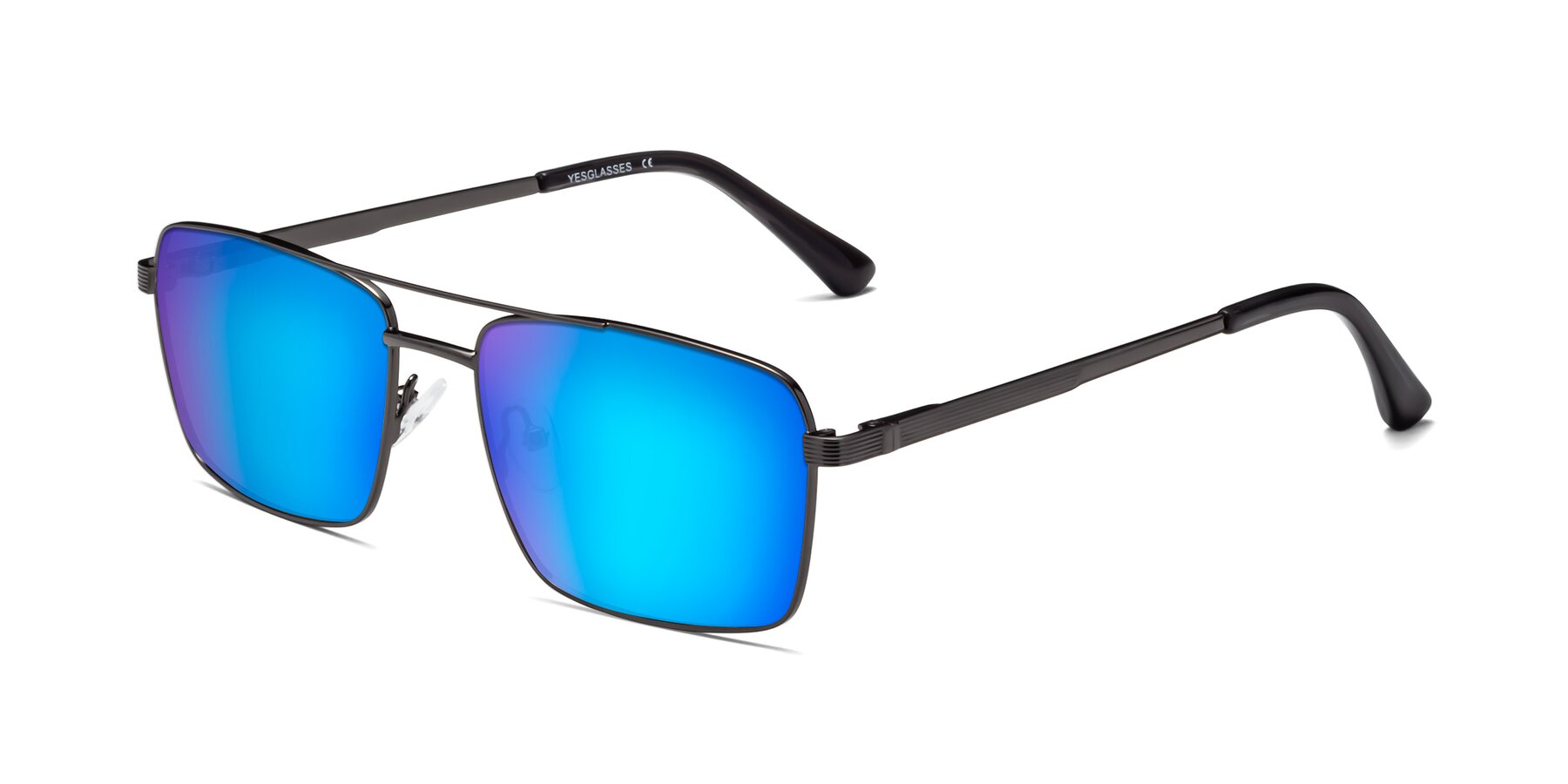 Angle of Beckum in Gunmetal with Blue Mirrored Lenses