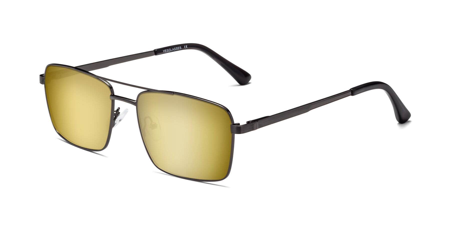 Angle of Beckum in Gunmetal with Gold Mirrored Lenses