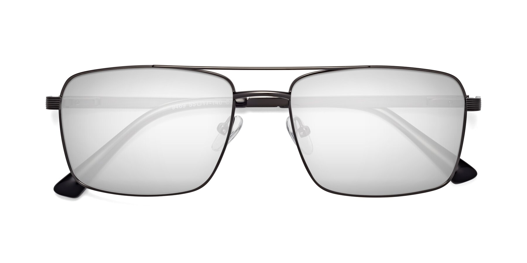 Folded Front of Beckum in Gunmetal with Silver Mirrored Lenses
