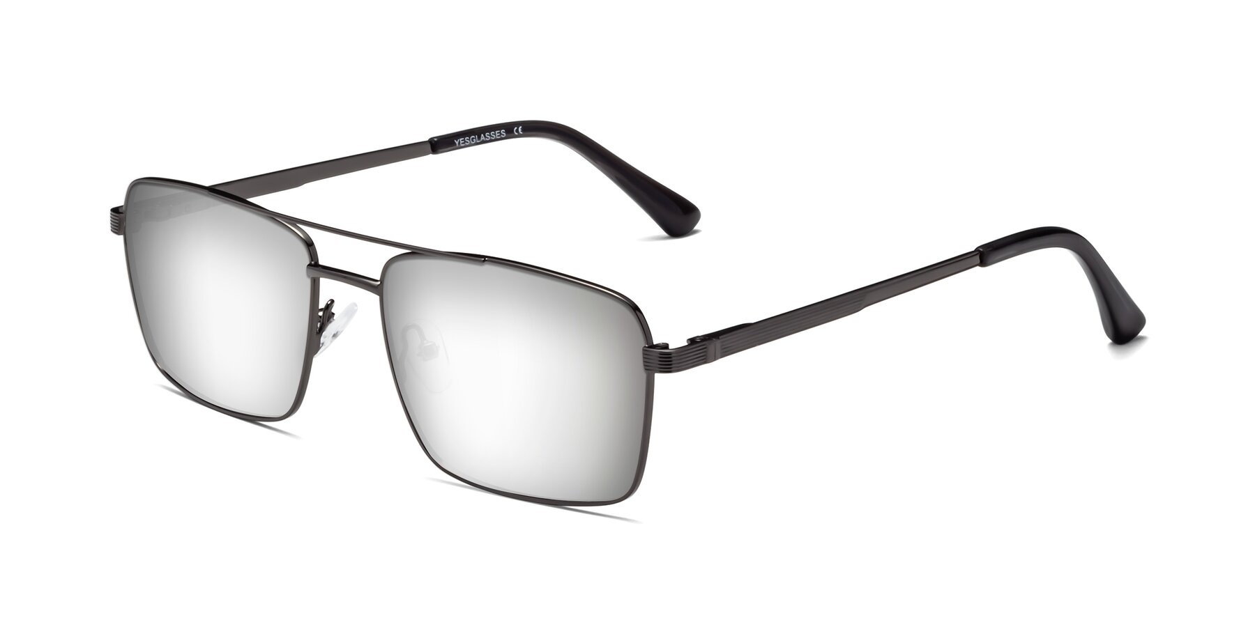 Angle of Beckum in Gunmetal with Silver Mirrored Lenses