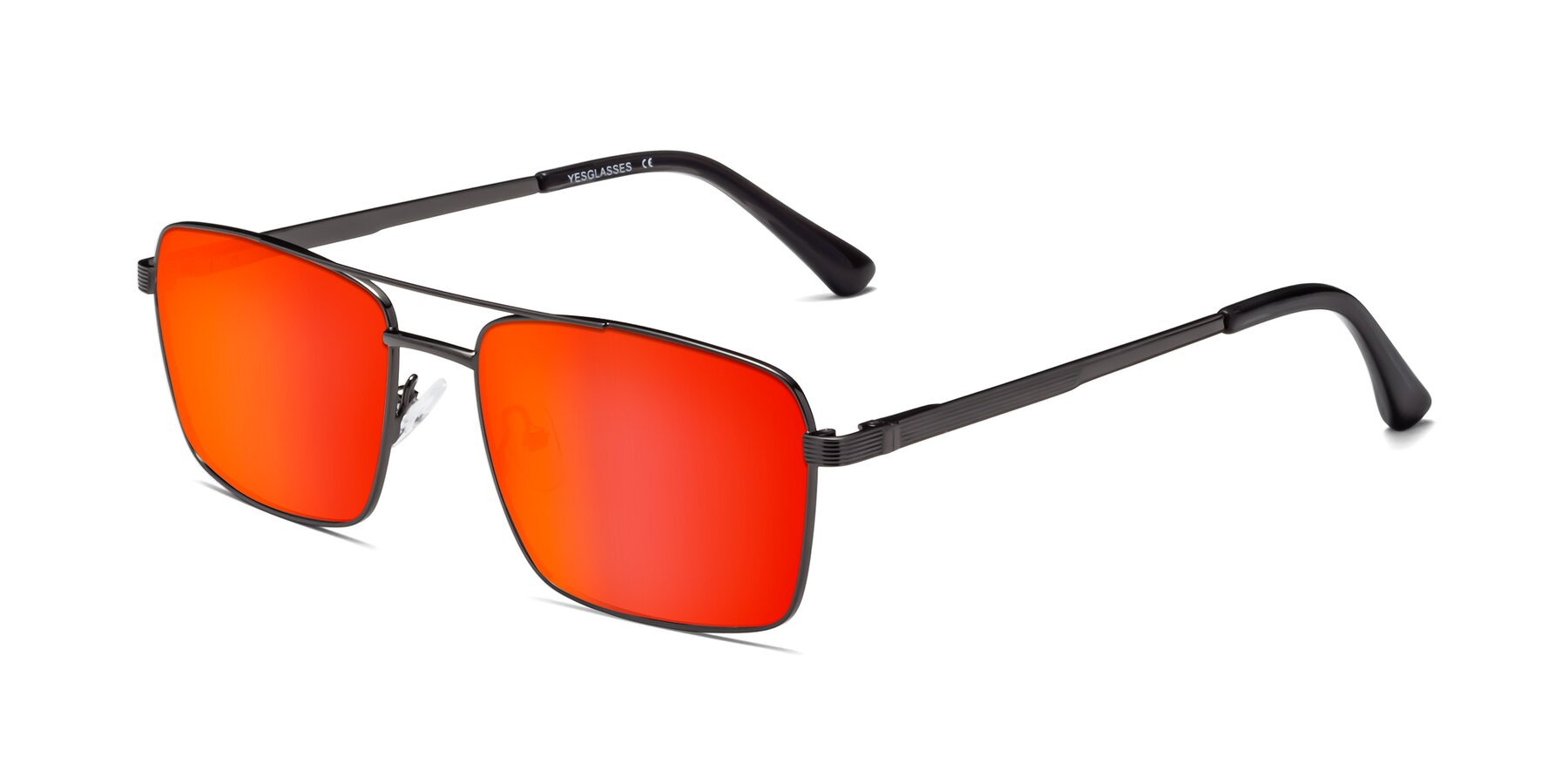Angle of Beckum in Gunmetal with Red Gold Mirrored Lenses