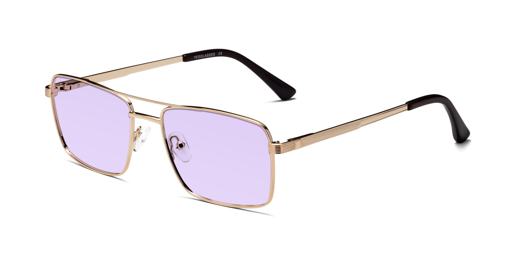 Angle of Beckum in Gold with Light Purple Tinted Lenses