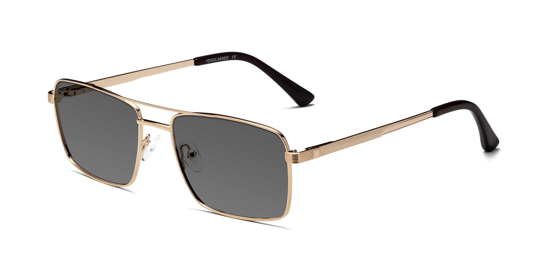 Angle of Beckum in Gold with Medium Gray Tinted Lenses