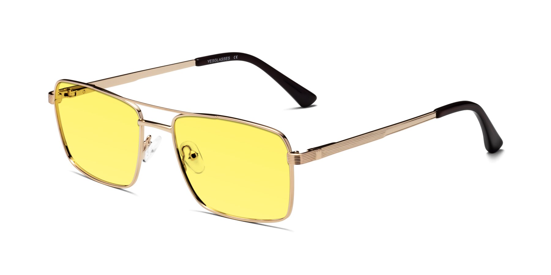 Angle of Beckum in Gold with Medium Yellow Tinted Lenses