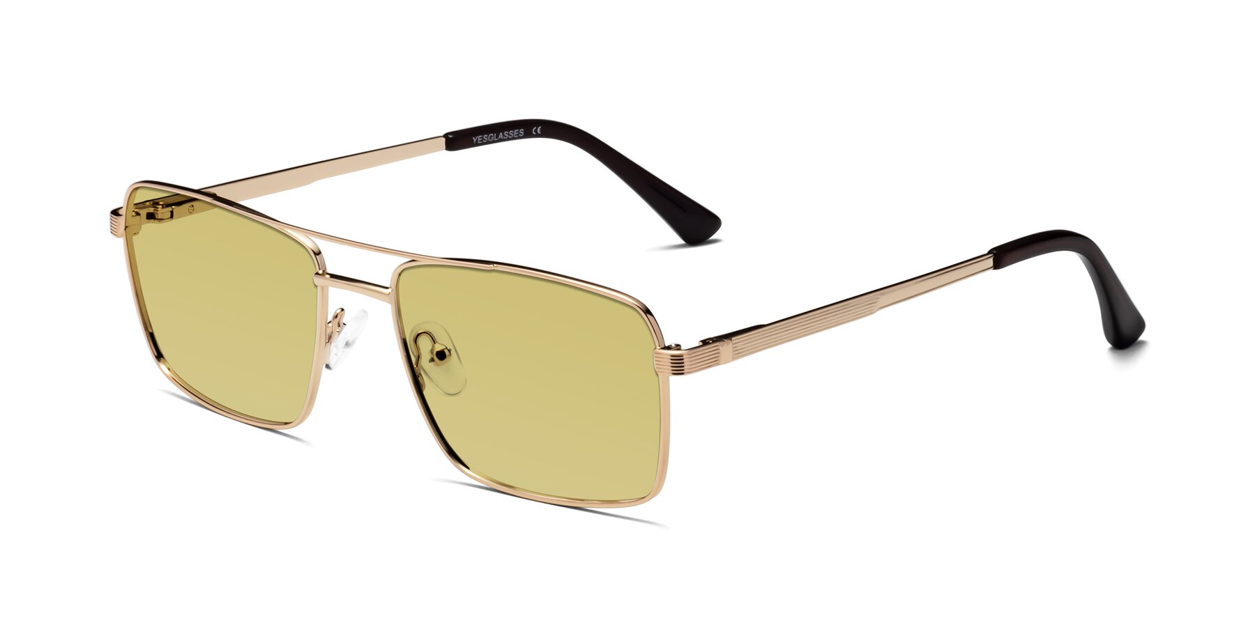Angle of Beckum in Gold with Medium Champagne Tinted Lenses