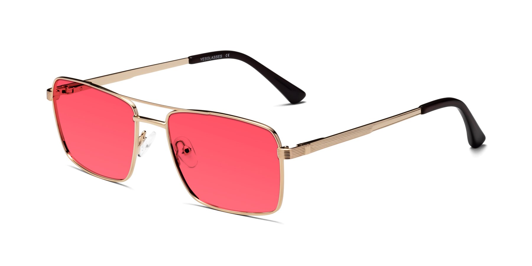Angle of Beckum in Gold with Red Tinted Lenses
