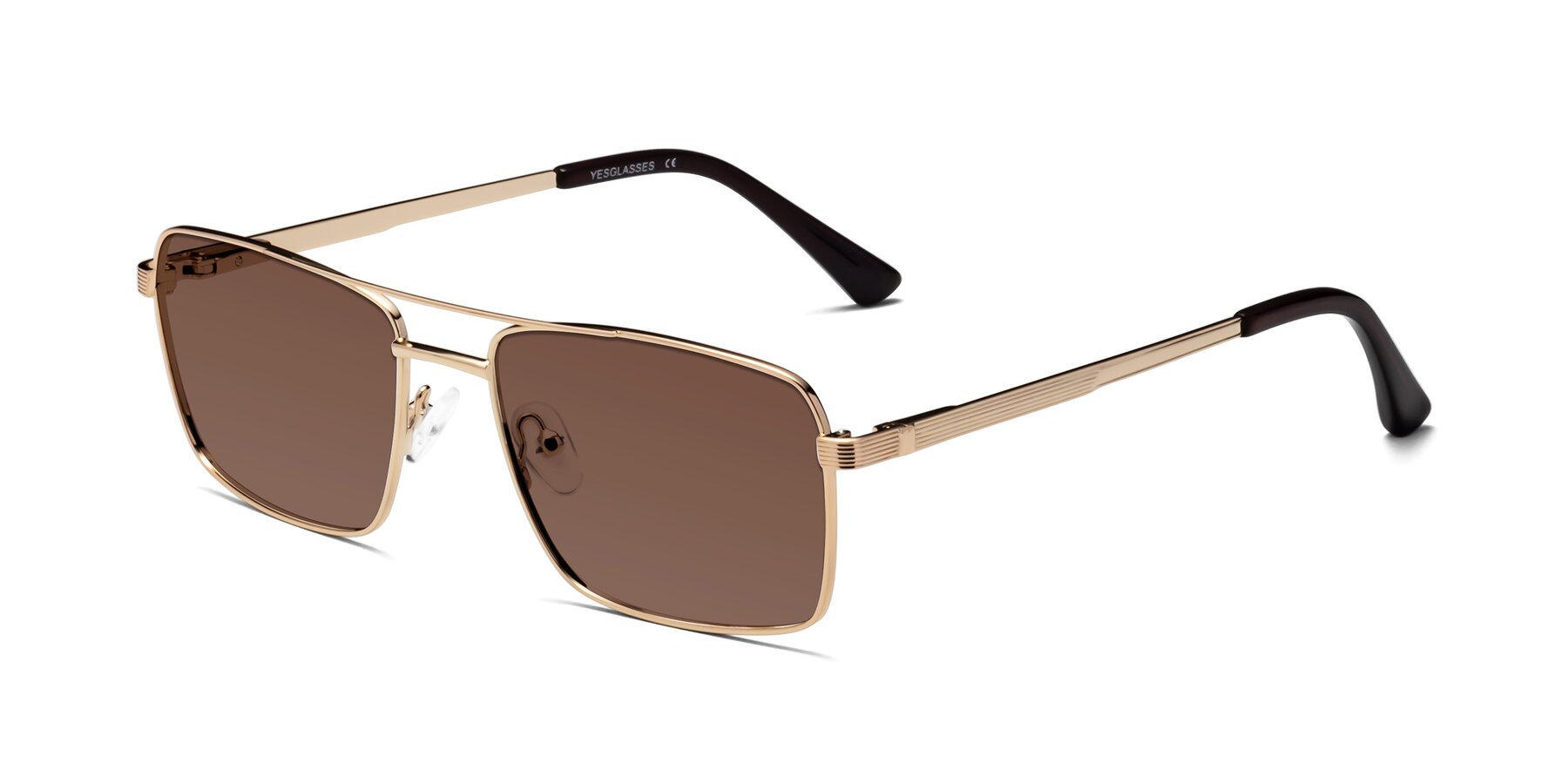 Angle of Beckum in Gold with Brown Tinted Lenses