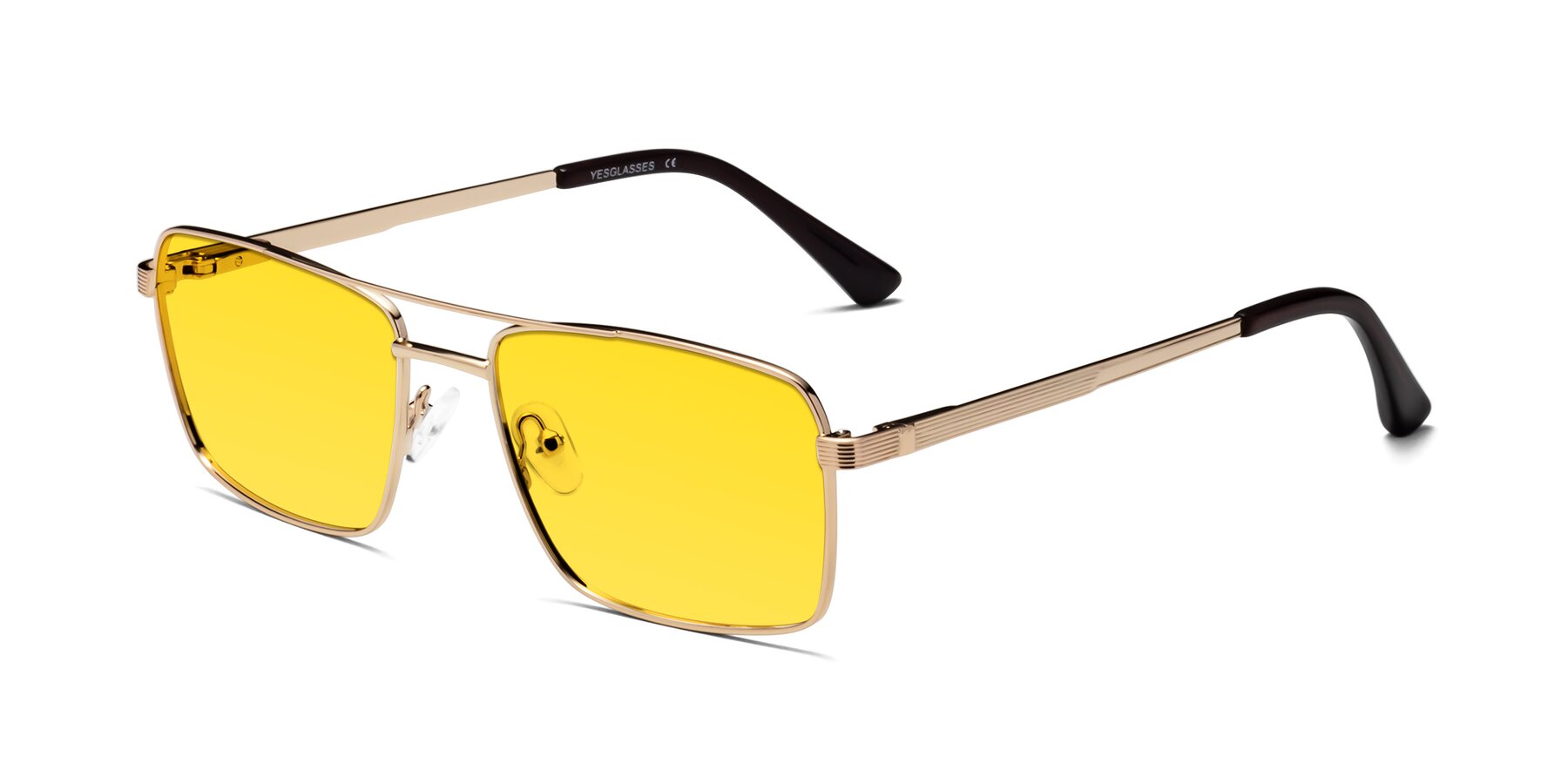 Angle of Beckum in Gold with Yellow Tinted Lenses