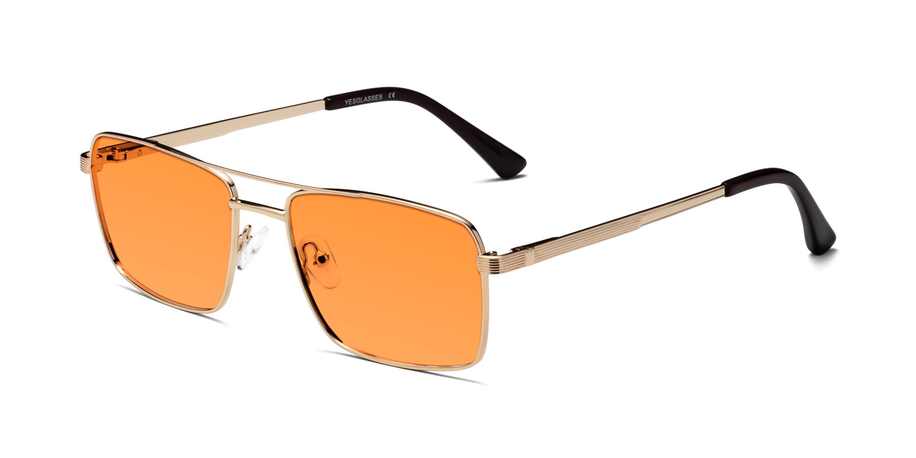 Angle of Beckum in Gold with Orange Tinted Lenses