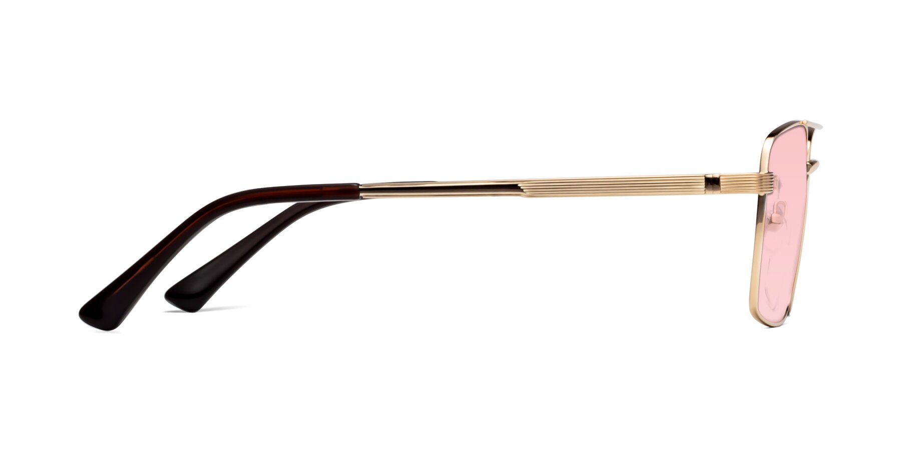 Side of Beckum in Gold with Light Garnet Tinted Lenses