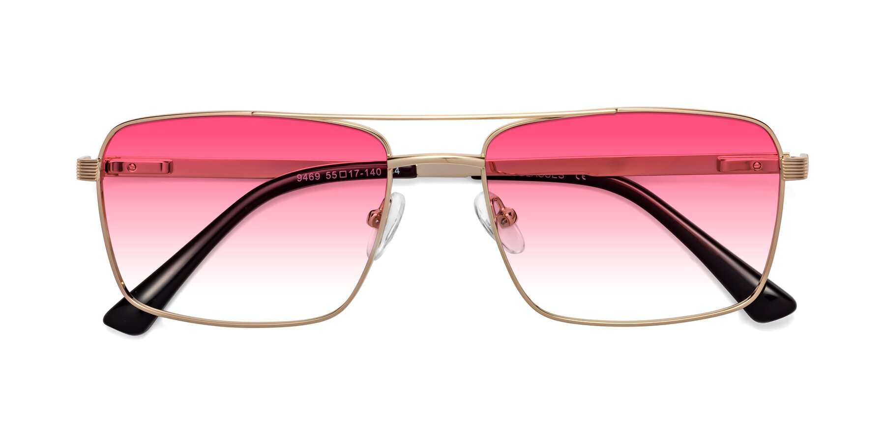 Folded Front of Beckum in Gold with Pink Gradient Lenses