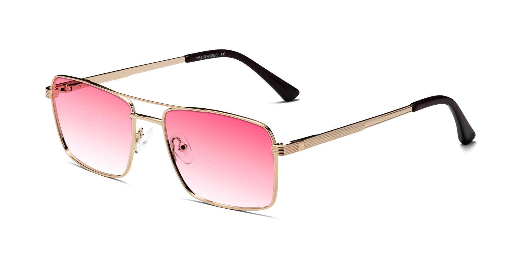 Angle of Beckum in Gold with Pink Gradient Lenses