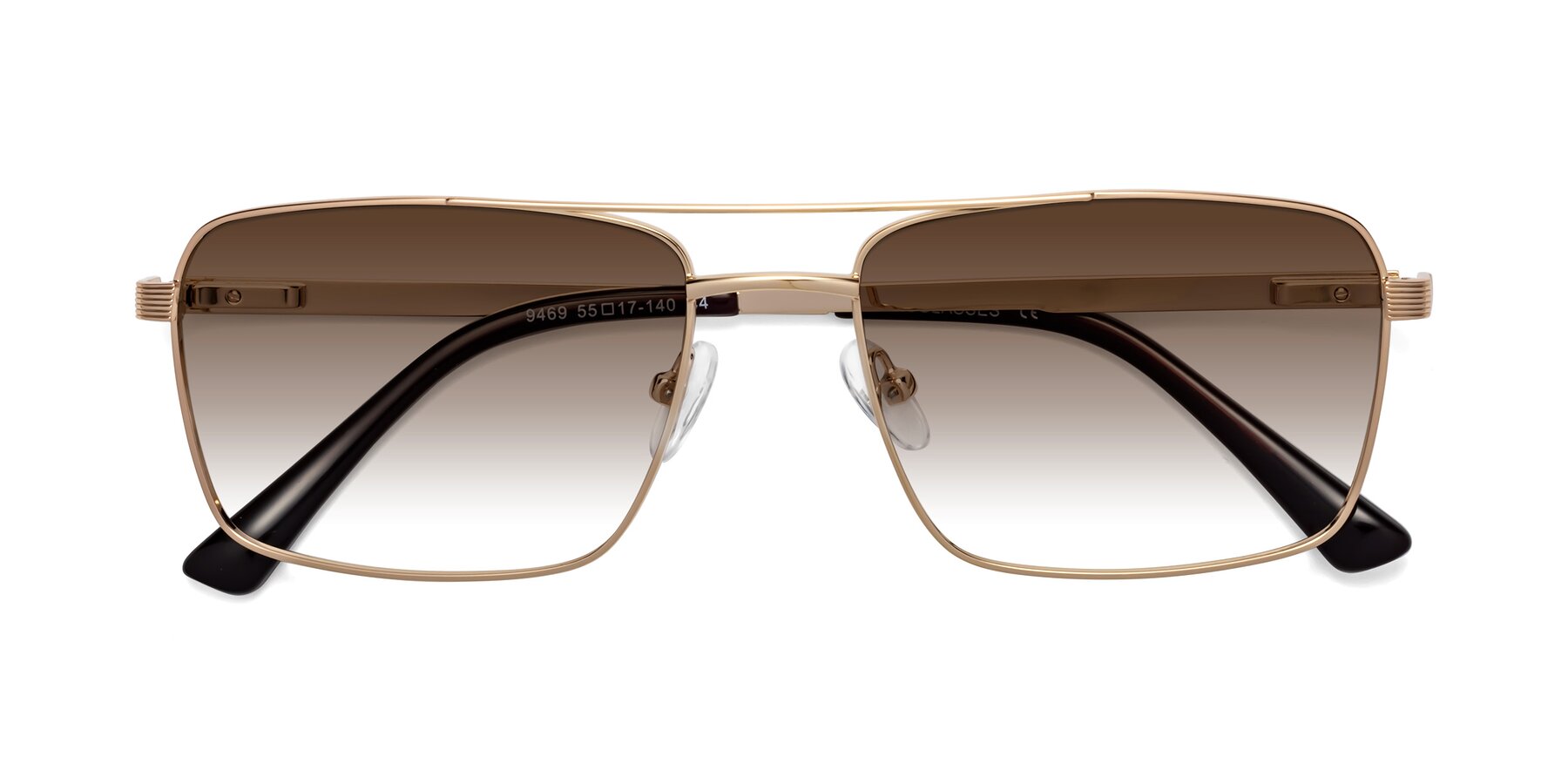 Folded Front of Beckum in Gold with Brown Gradient Lenses