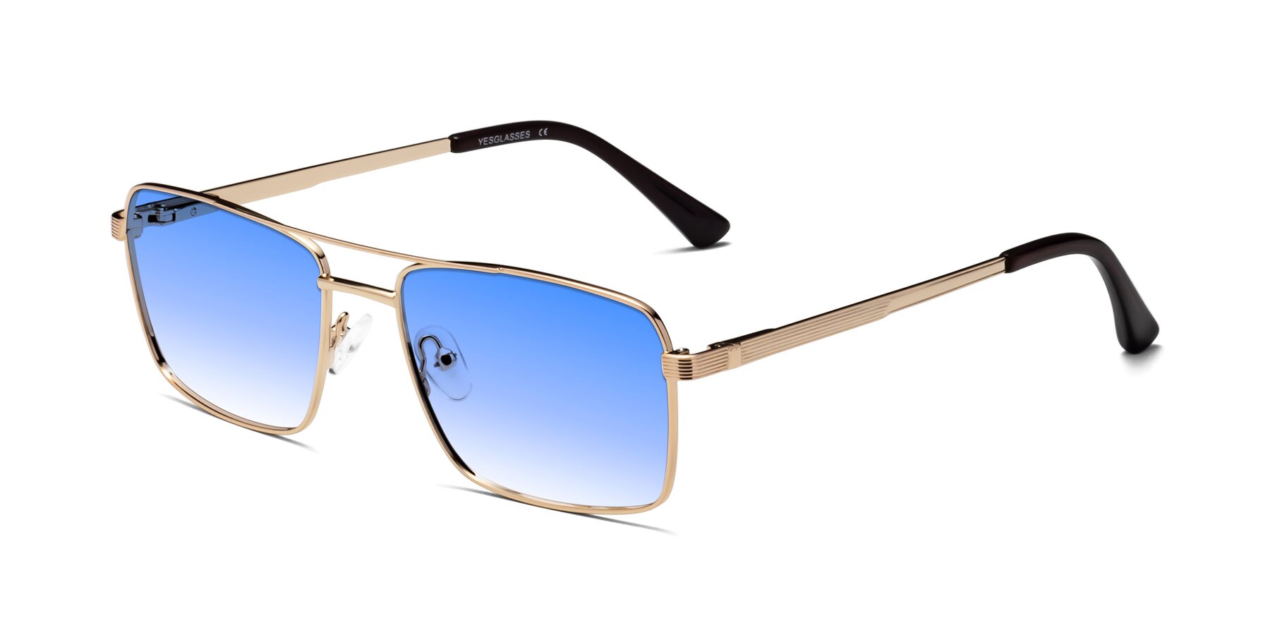 Angle of Beckum in Gold with Blue Gradient Lenses