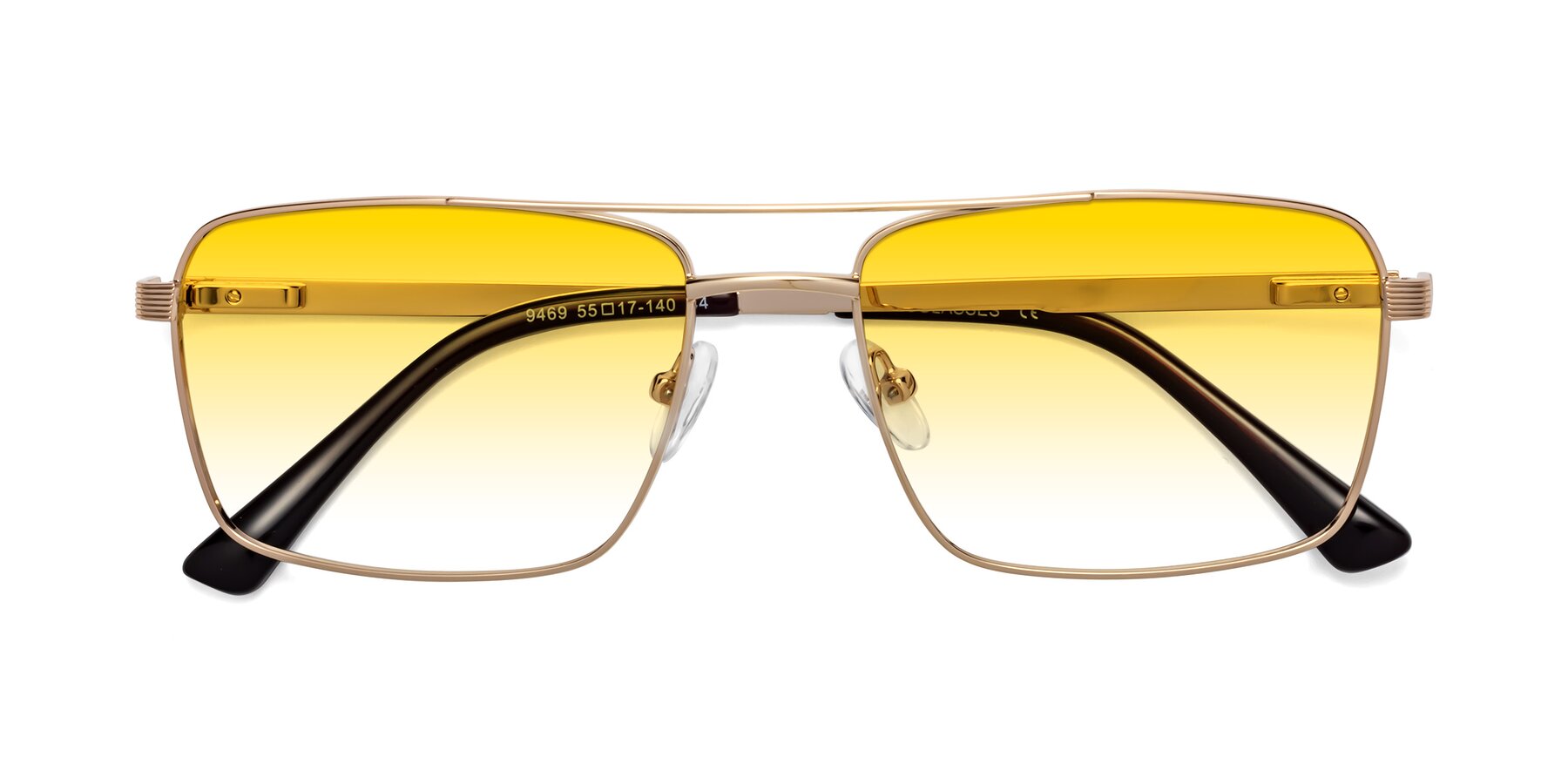 Folded Front of Beckum in Gold with Yellow Gradient Lenses