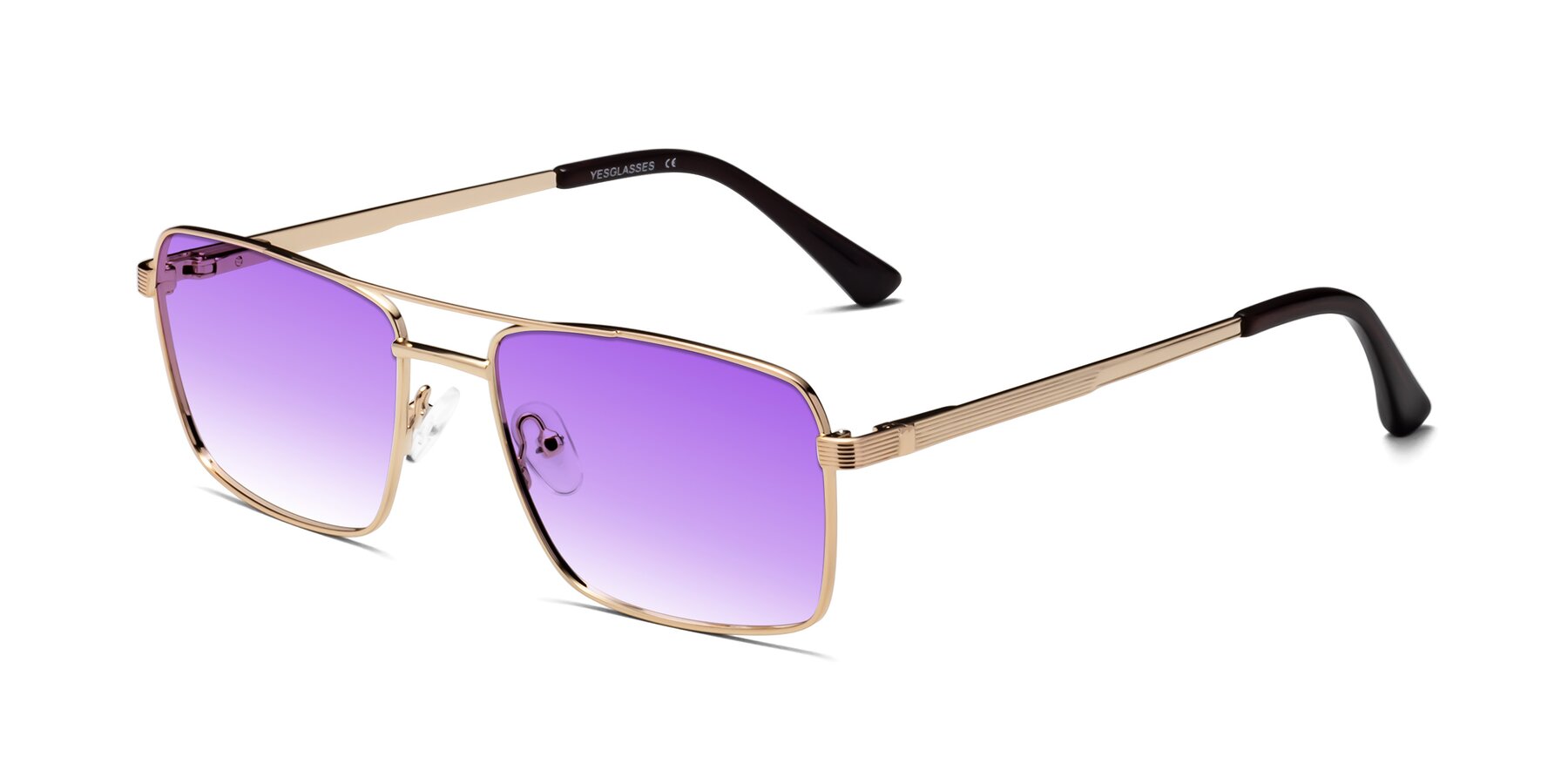 Angle of Beckum in Gold with Purple Gradient Lenses