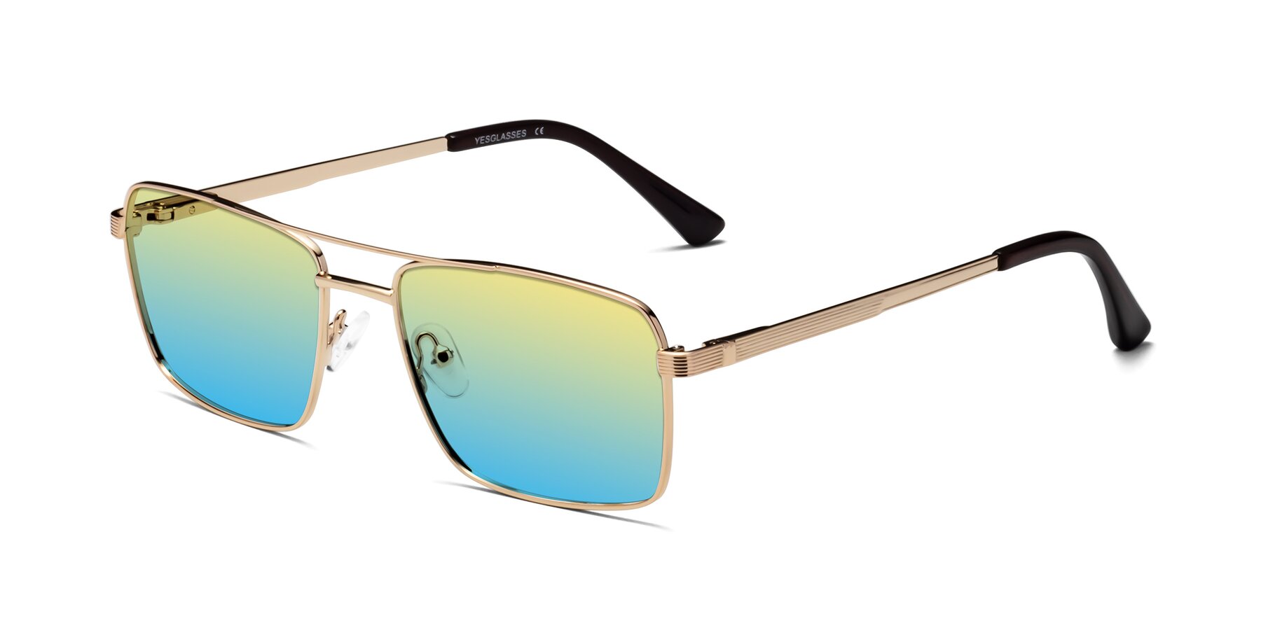 Angle of 9469 in Gold with Yellow / Blue Gradient Lenses
