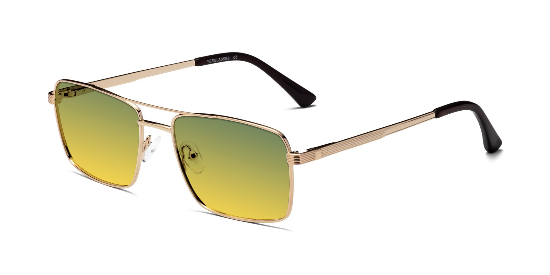 Angle of Beckum in Gold with Green / Yellow Gradient Lenses