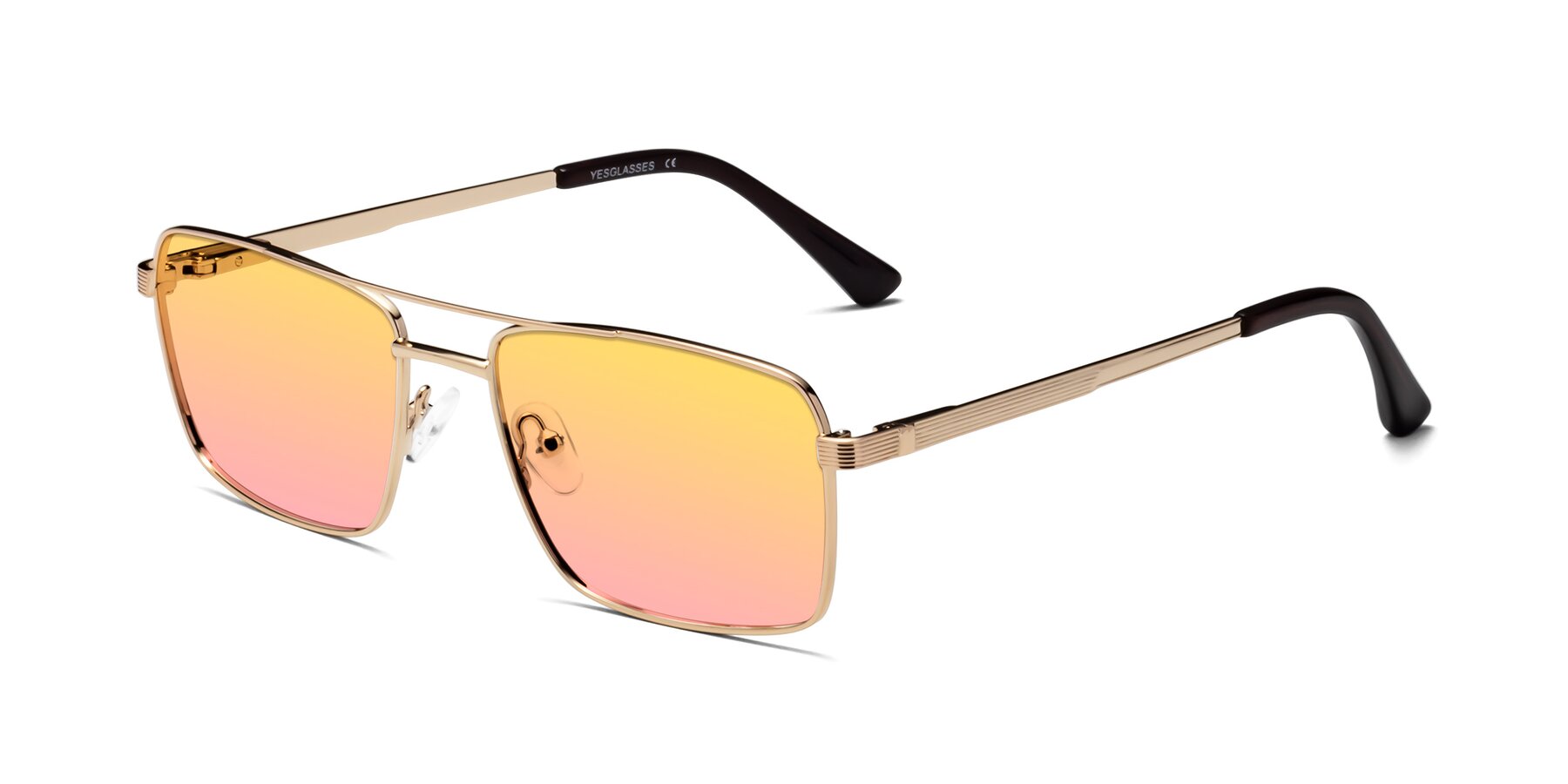 Angle of 9469 in Gold with Yellow / Pink Gradient Lenses