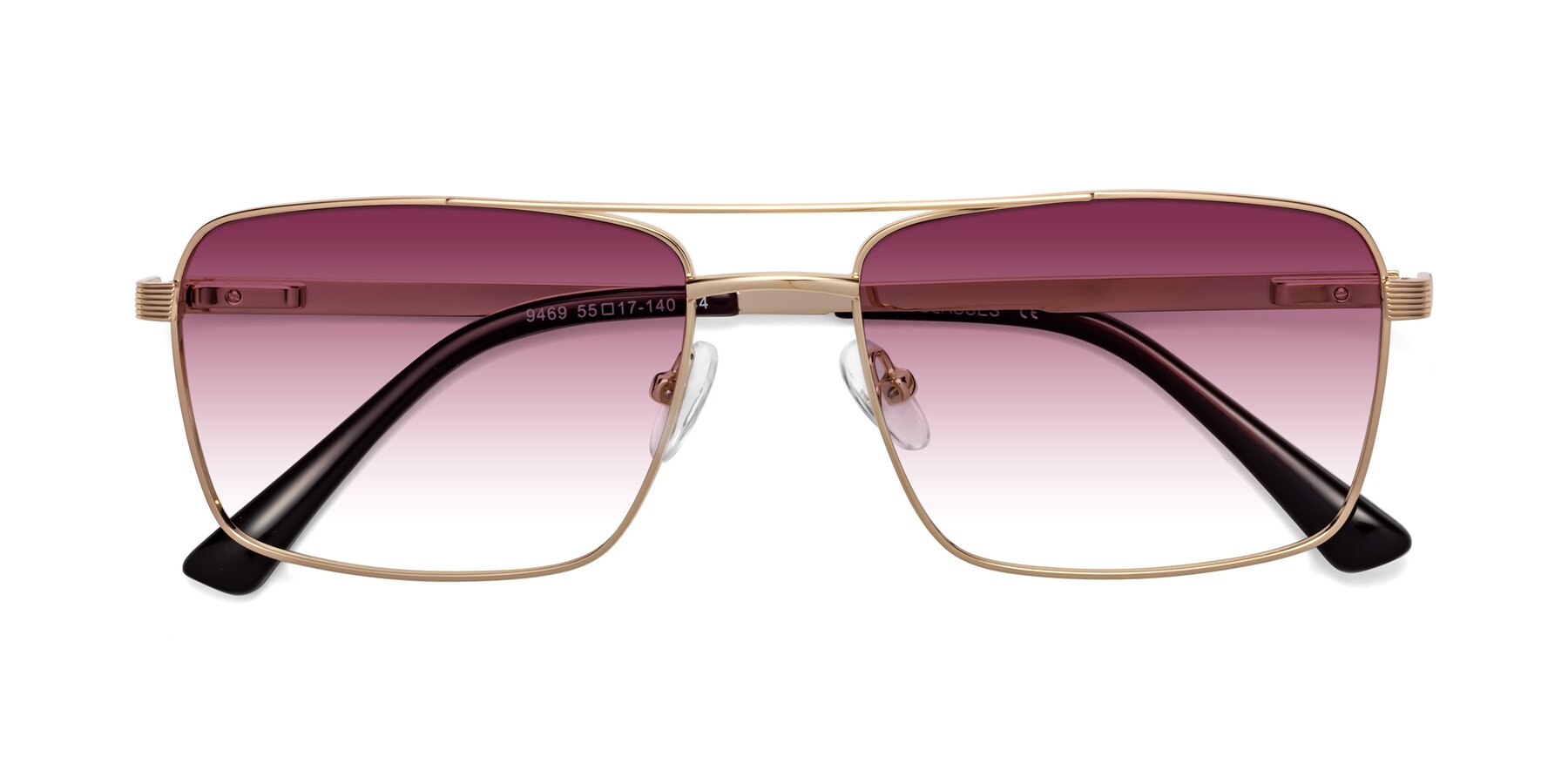 Folded Front of Beckum in Gold with Wine Gradient Lenses