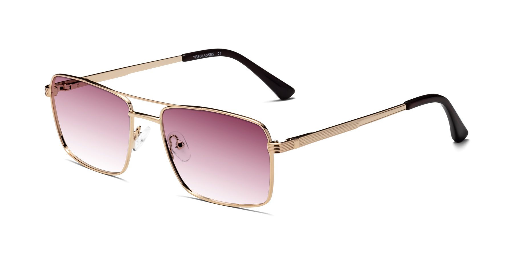 Angle of Beckum in Gold with Wine Gradient Lenses